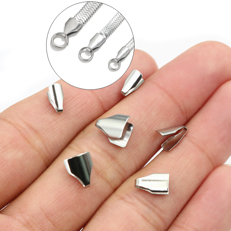 Jewelry Making Bead - 100pcs Stainless Steel 2-7mm Flat Cords