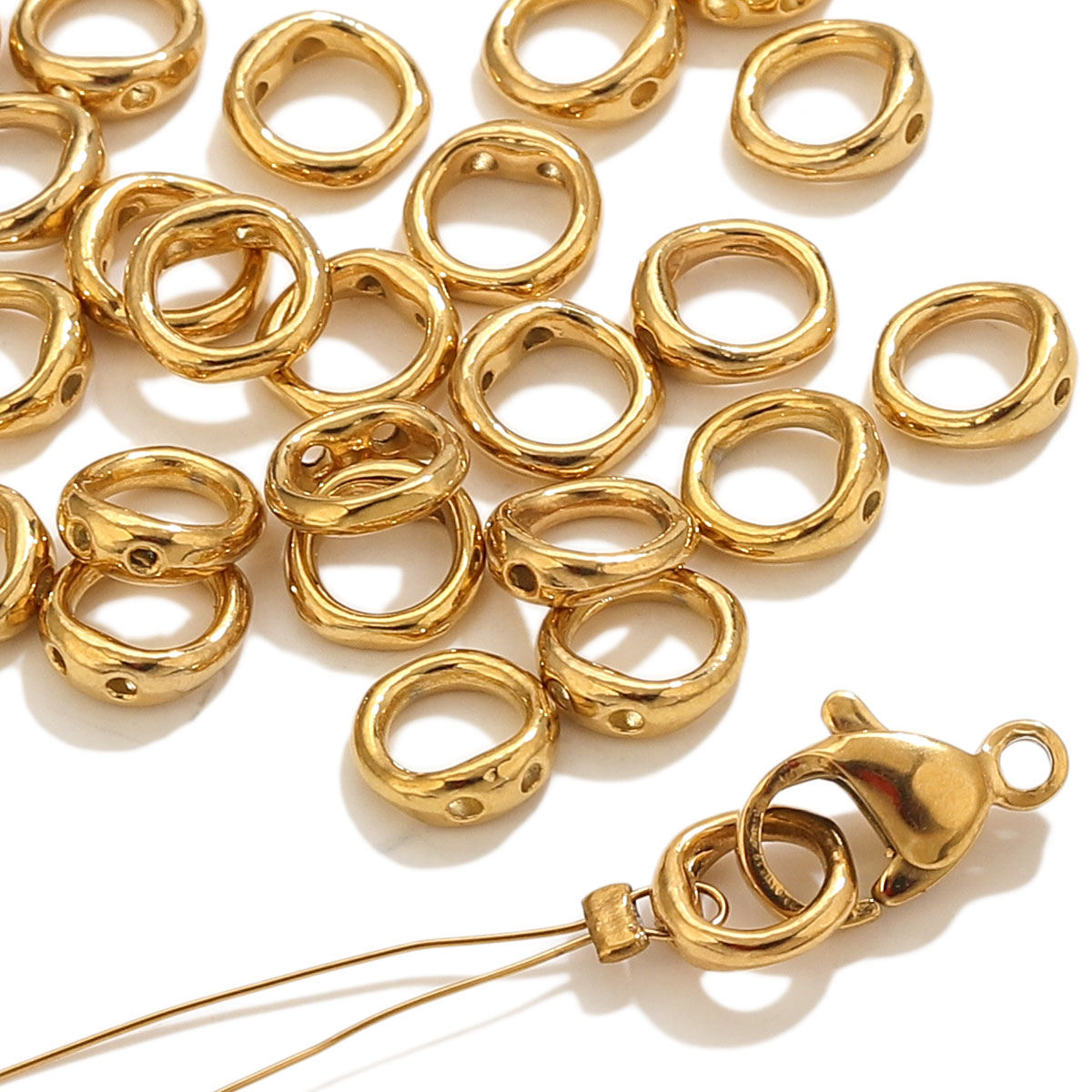 Jewelry Making Bead - 20pcs Stainless Steel Clasps End Connectors