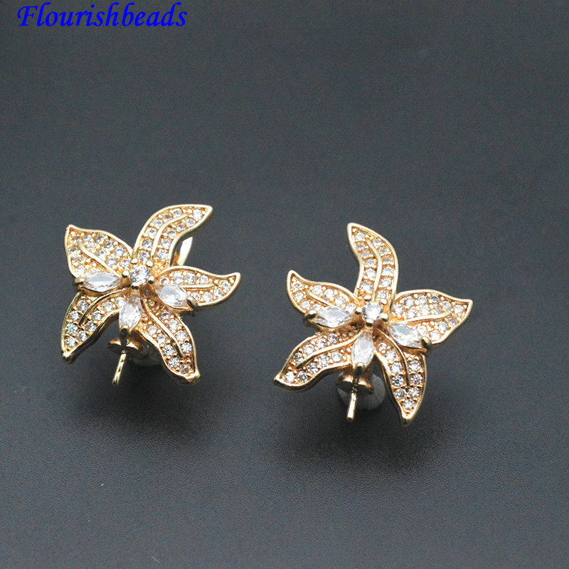 Jewelry Making Kit - 30pc Pin Style CZ Paved Flower