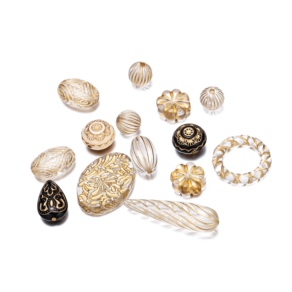Jewelry Making Drawing - 20Pcs Exquisite Acrylic Gold Color Drawing