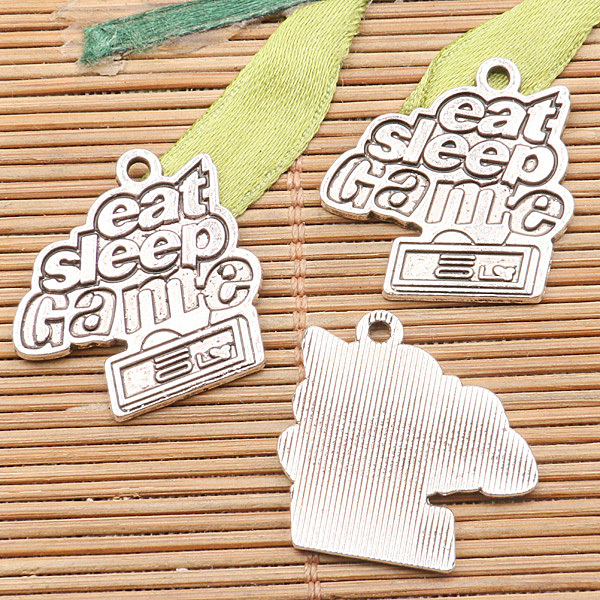 Jewelry Making Game - 10pcs 24mm Tibetan Silver Color Words