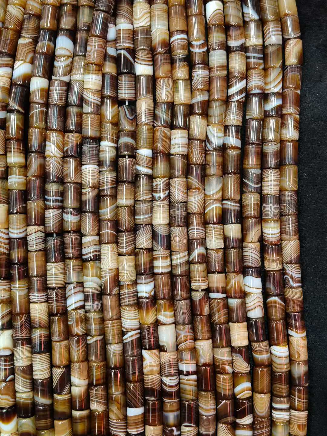 Natural Stone Sptriped Coffee  - Jewelry Making Store 评论和价格