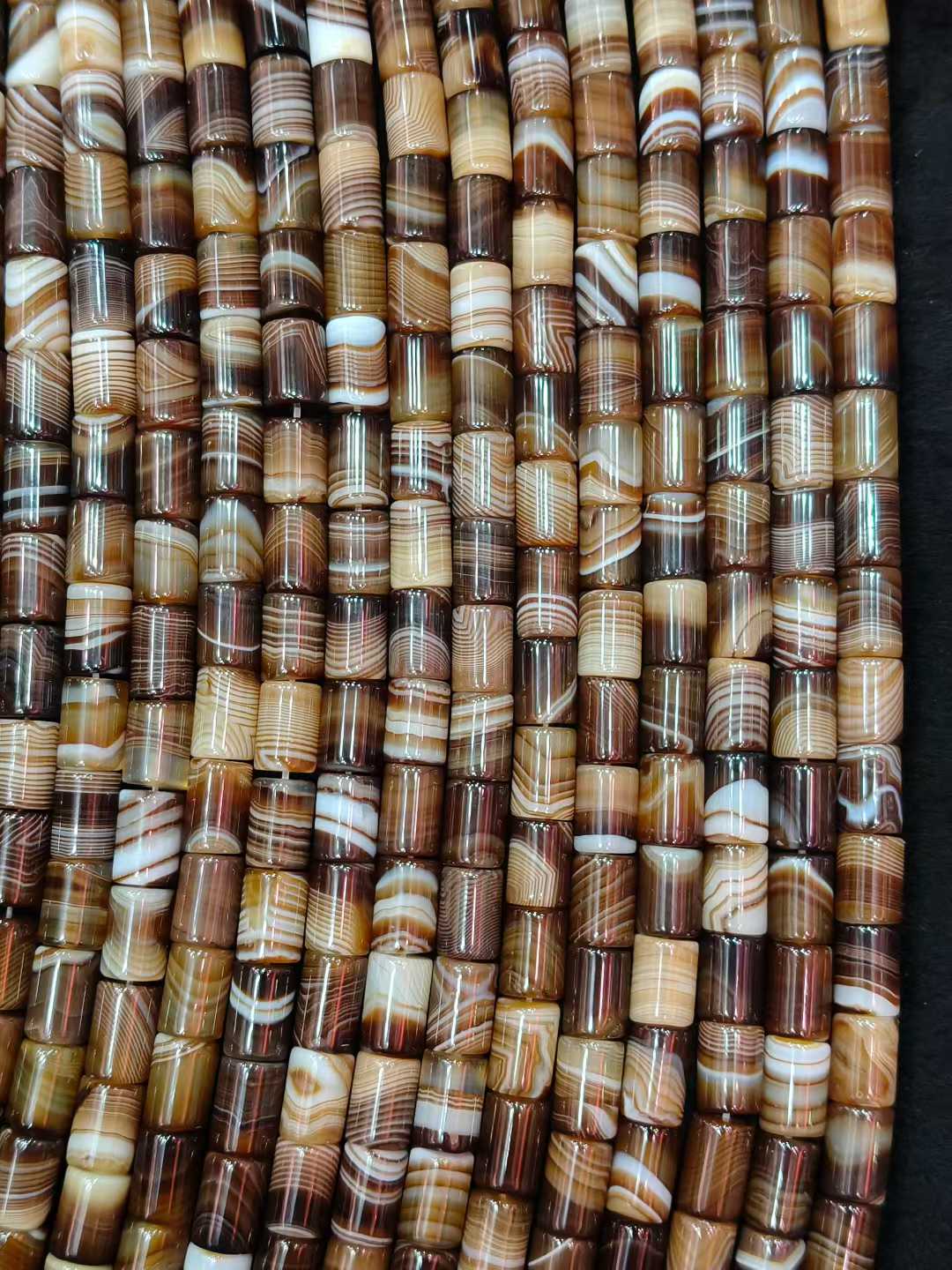 Natural Stone Sptriped Coffee  - Jewelry Making Store 评论和价格