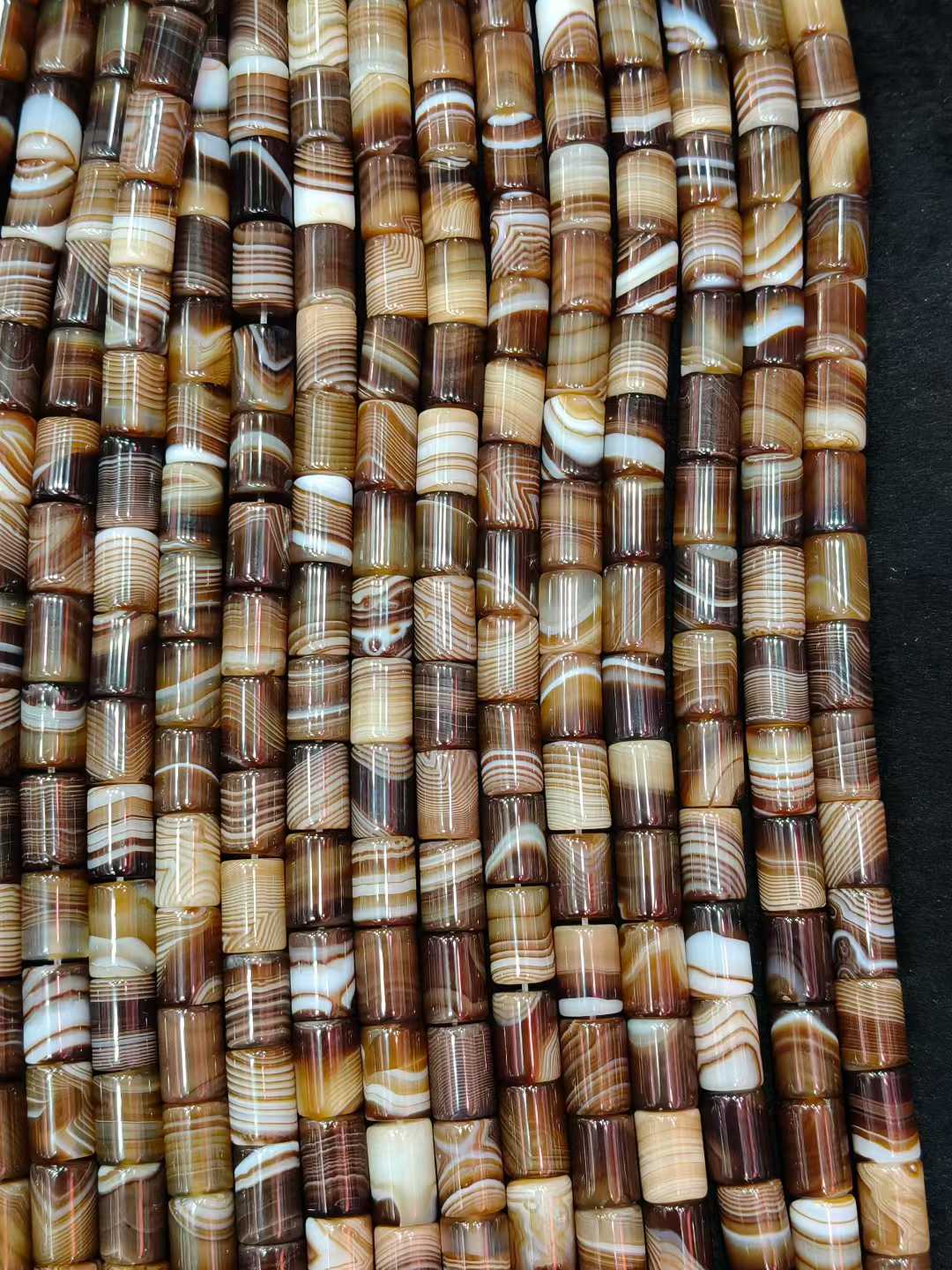 Natural Stone Sptriped Coffee  - Jewelry Making Store 评论和价格
