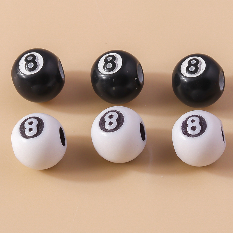 50pcs Resin 3D Black No 8 Bill - Jewelry Making Game 评论和价格