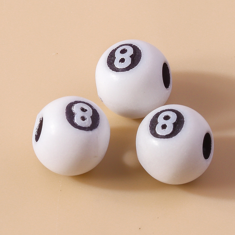 50pcs Resin 3D Black No 8 Bill - Jewelry Making Game 评论和价格