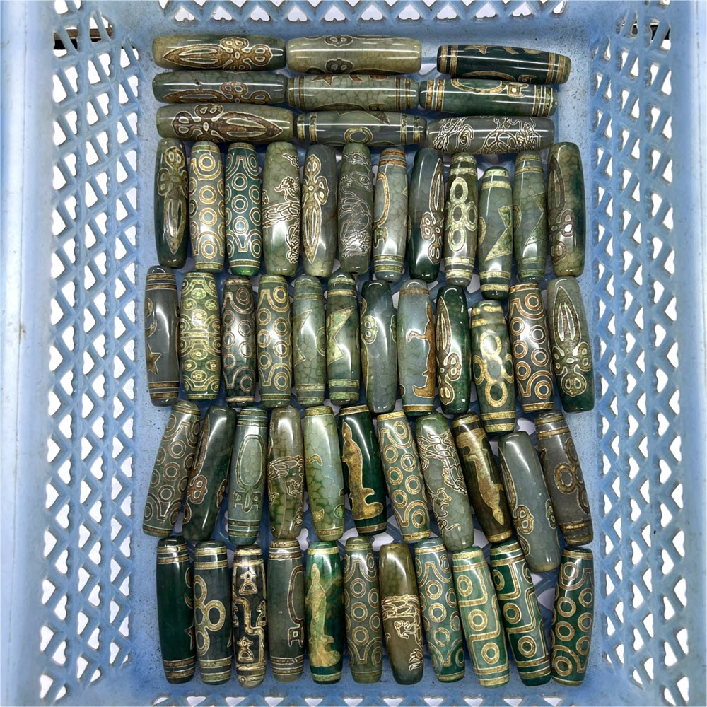 60mm Green Tibentan Dzi Beads  - Jewelry Making Store 评论和价格