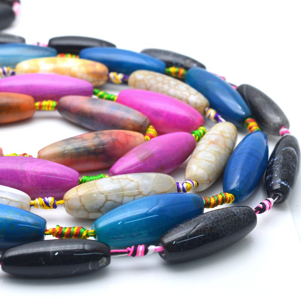 Natural Stone Colourful Big Ag - Jewelry Making Store 评论和价格