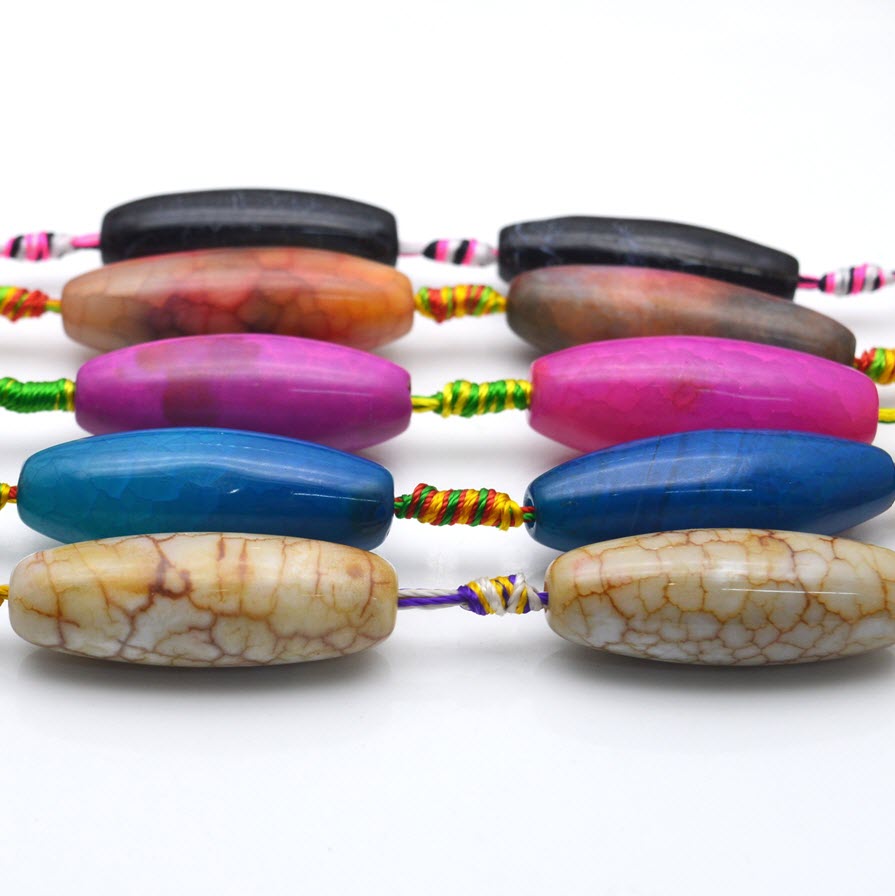 Natural Stone Colourful Big Ag - Jewelry Making Store 评论和价格