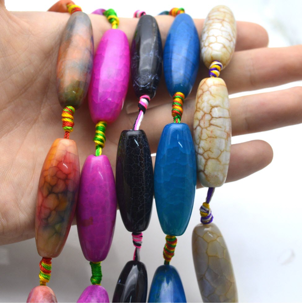 Natural Stone Colourful Big Ag - Jewelry Making Store 评论和价格