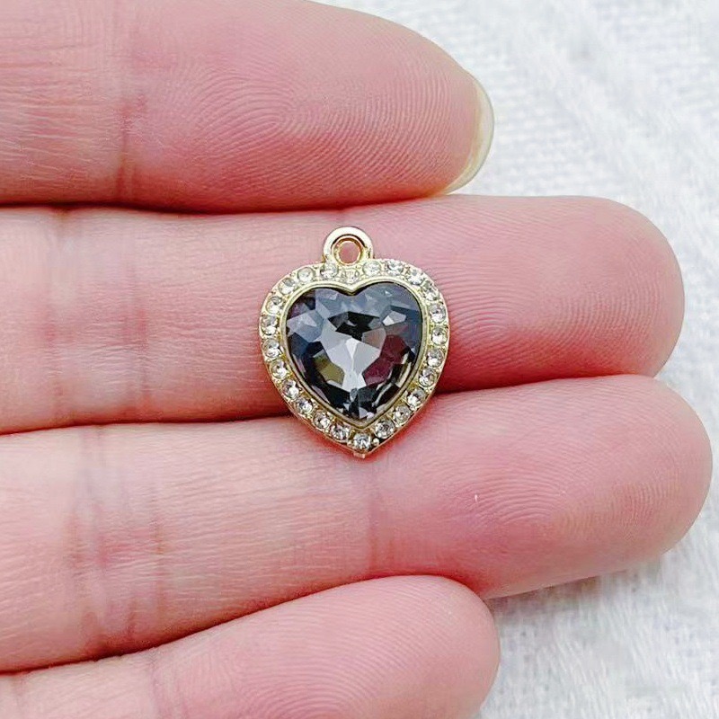 10pcs heart-shaped inlaid colo - Jewelry Making For Birthday Party 评论和价格