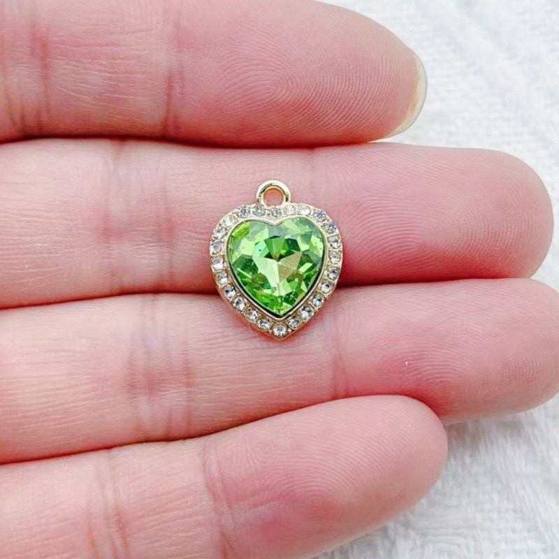 10pcs heart-shaped inlaid colo - Jewelry Making For Birthday Party 评论和价格