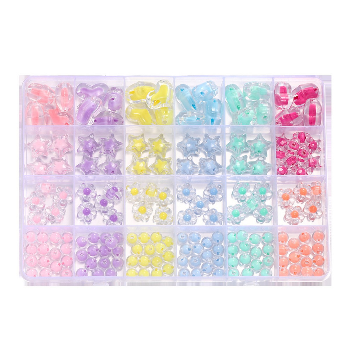174pcs/Box Heart Acrylic Beads - Jewelry Making For Birthday Party 评论和价格