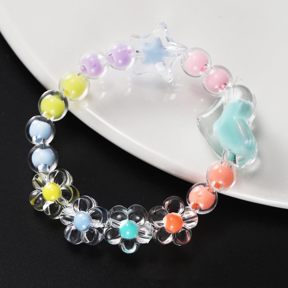 174pcs/Box Heart Acrylic Beads - Jewelry Making For Birthday Party 评论和价格