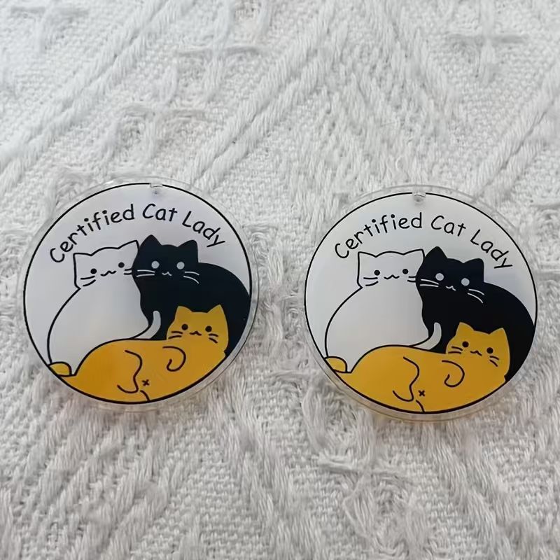 10pcs acrylic cute cat pendant - Jewelry Making For Birthday Party 评论和价格