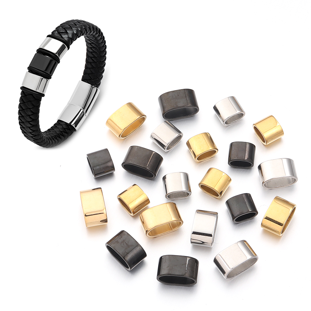 6pcs Flat Stainless Steel Tube - Jewelry Making Bead 评论和价格