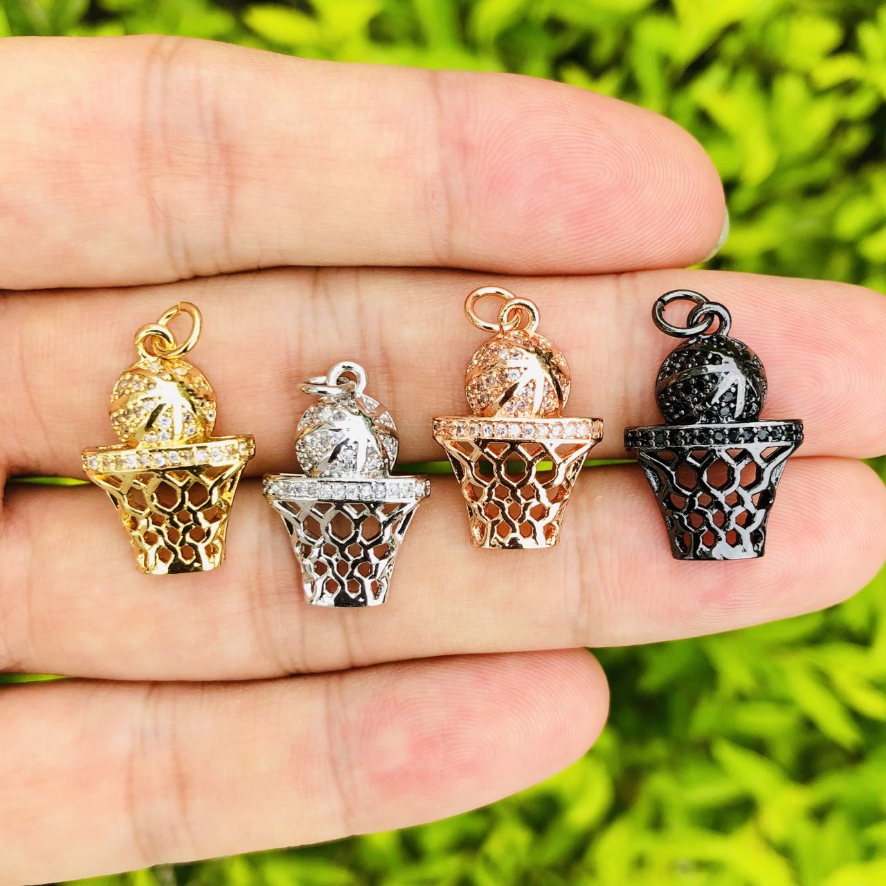 5pcs Zirconia Pave Copper Bask - Jewelry Making Game 评论和价格