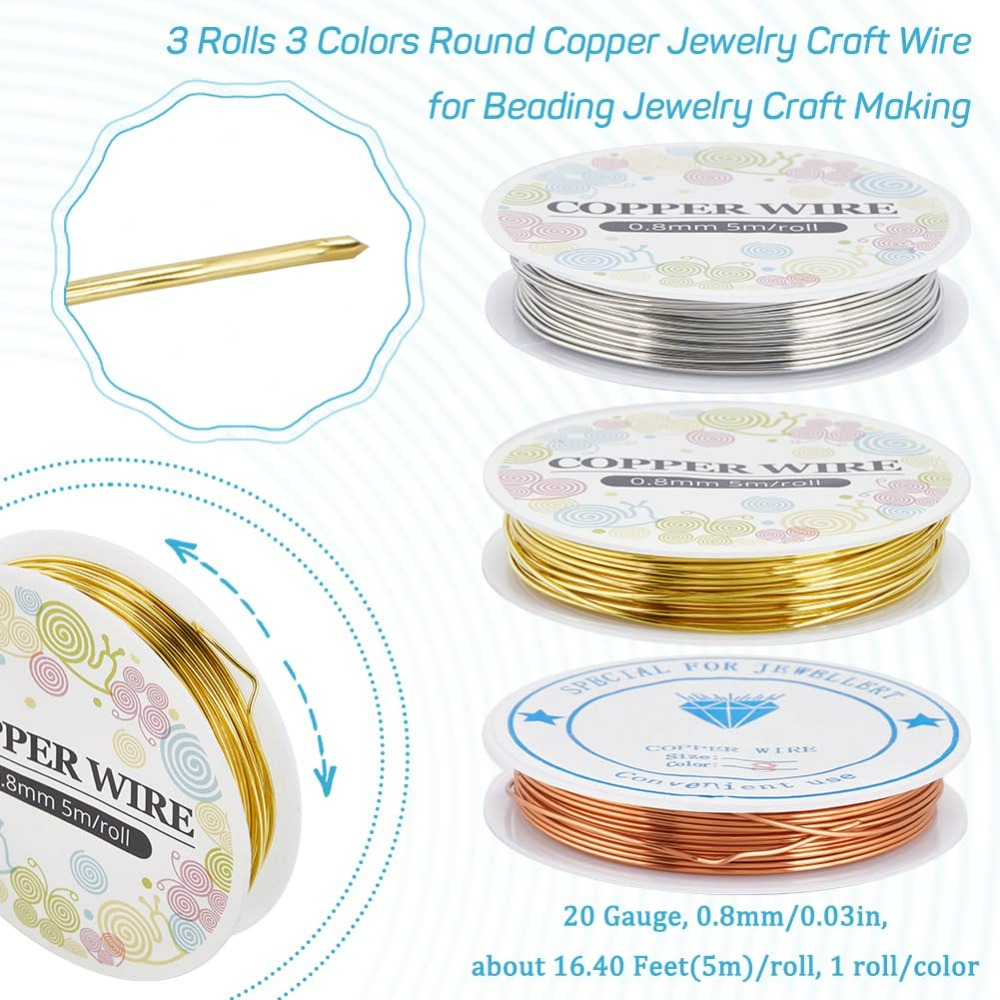 12.8M Copper Jewelry Wire 0.8m - Jewelry Making Course 评论和价格