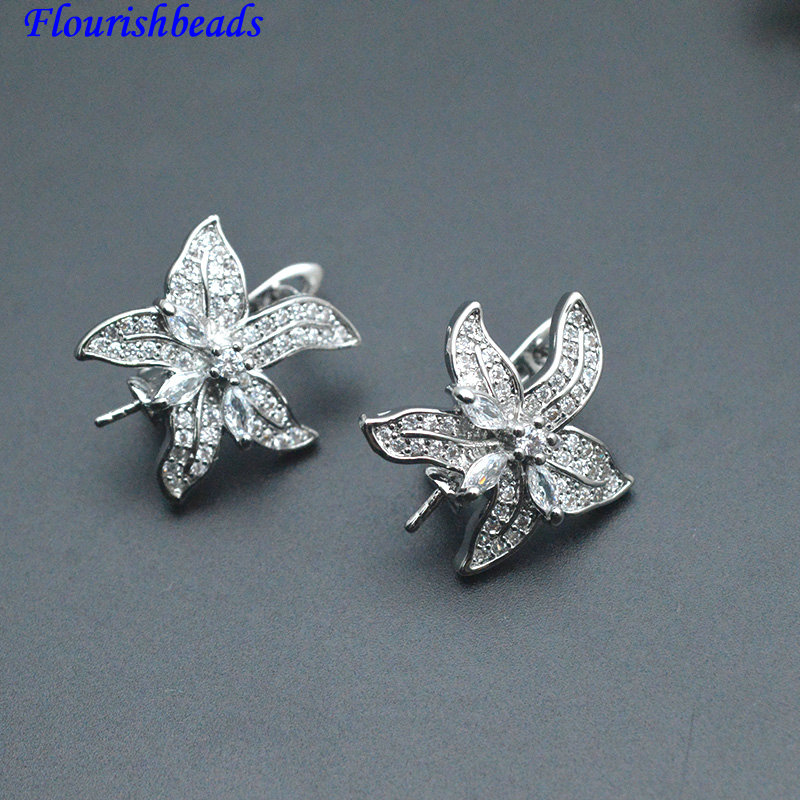 30pc Pin Style CZ Paved Flower - Jewelry Making Kit 评论和价格