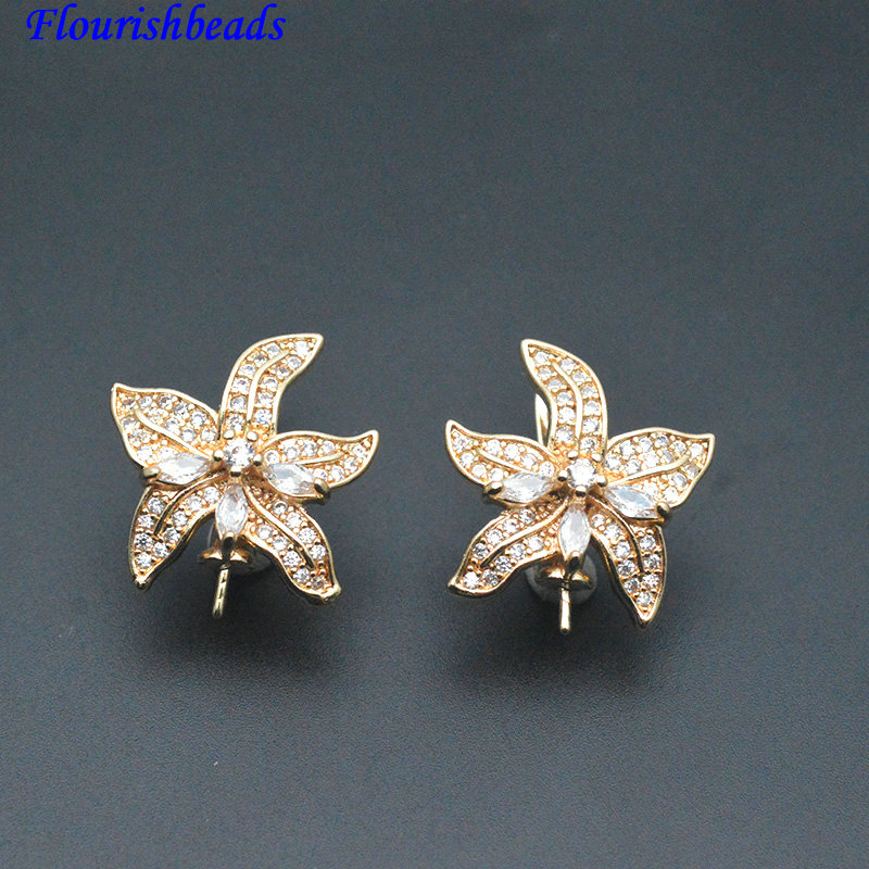 30pc Pin Style CZ Paved Flower - Jewelry Making Kit 评论和价格