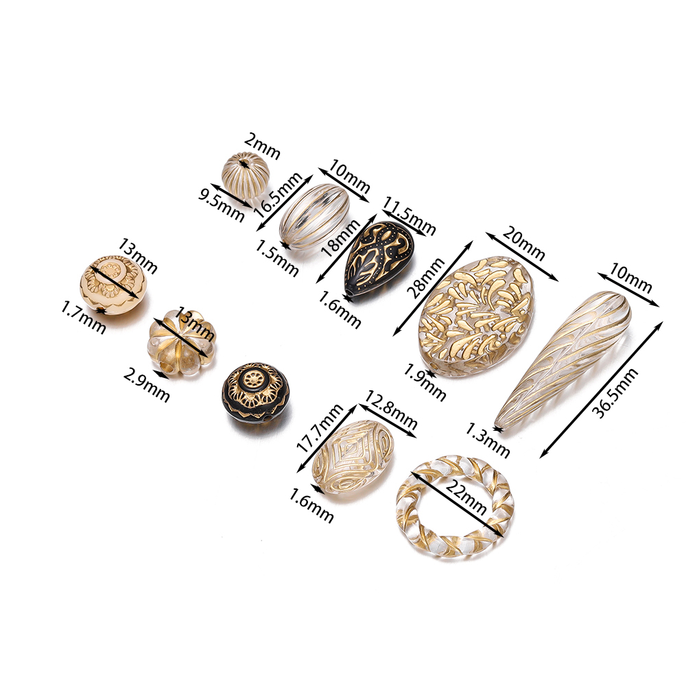 20Pcs Exquisite Acrylic Gold C - Jewelry Making Drawing 评论和价格