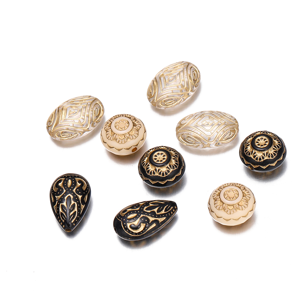 20Pcs Exquisite Acrylic Gold C - Jewelry Making Drawing 评论和价格