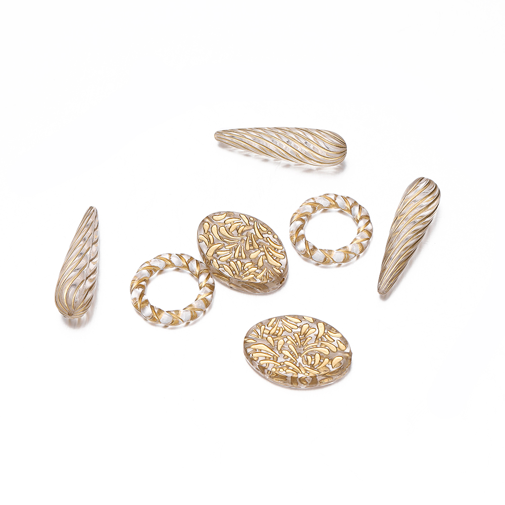 20Pcs Exquisite Acrylic Gold C - Jewelry Making Drawing 评论和价格
