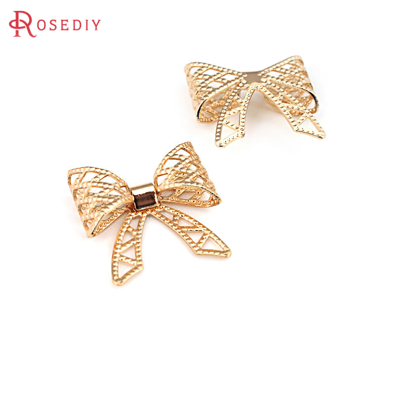 18K Gold Color Brass Grid Bow  - Jewelry Making Store 评论和价格