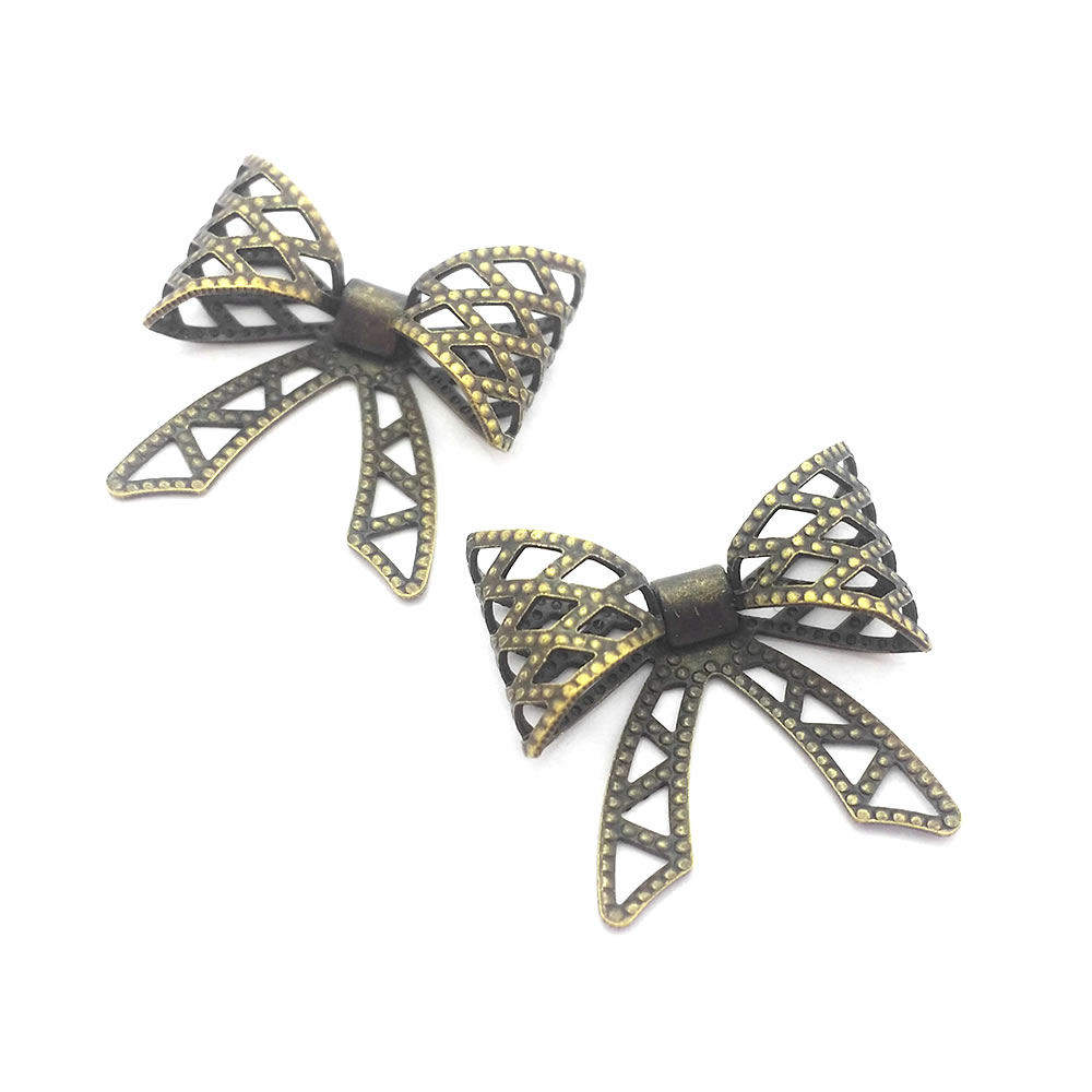18K Gold Color Brass Grid Bow  - Jewelry Making Store 评论和价格