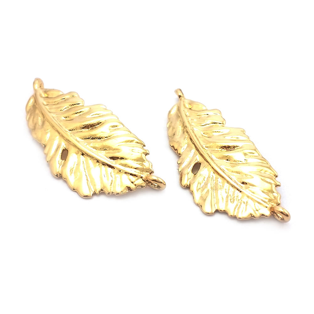 18K Gold Color Brass Feather S - Jewelry Making Store 评论和价格