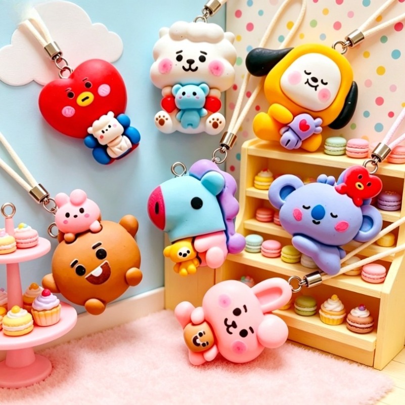 7pcs BT21 Resin Cartoon Charm  - Jewelry Making Resin 评论和价格