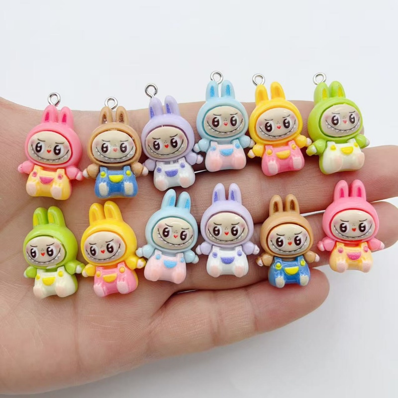 10Pcs Kawaii Rabbit Strawberry - Jewelry Making Resin 评论和价格