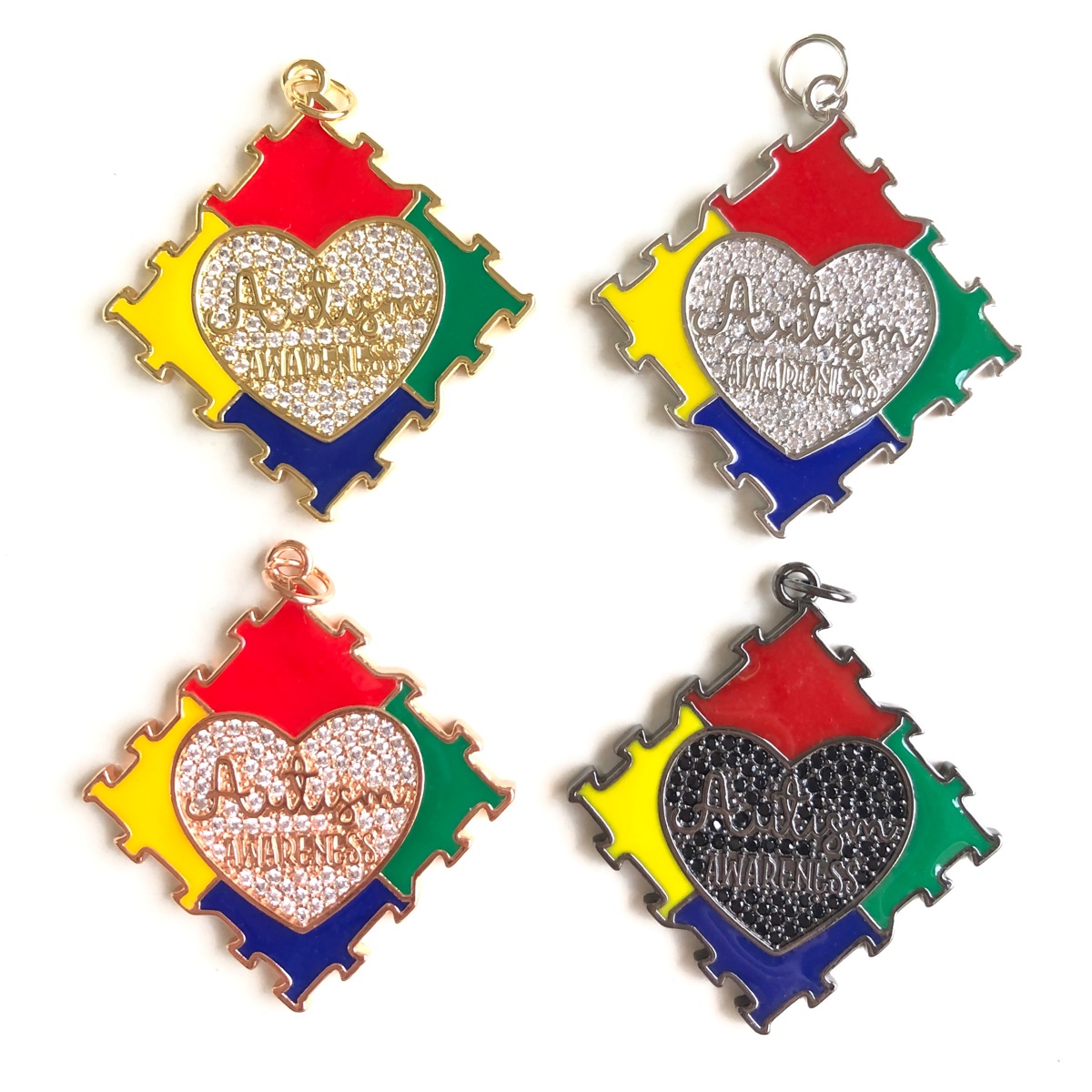 5pcs Zirconia Pave Autism Awar - Jewelry Making Game 评论和价格