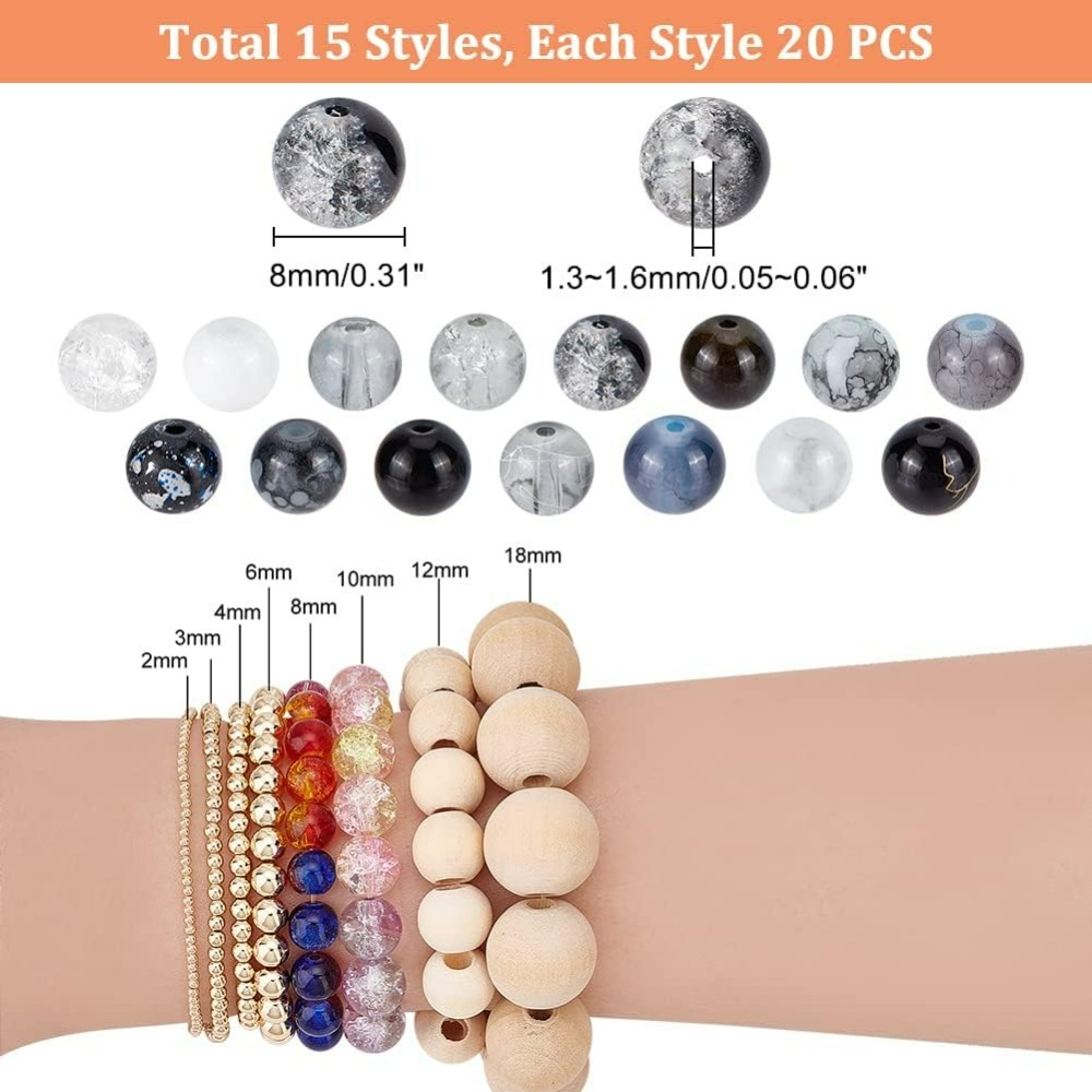 300pcs 8mm Black Glass Beads 1 - Jewelry Making Course 评论和价格
