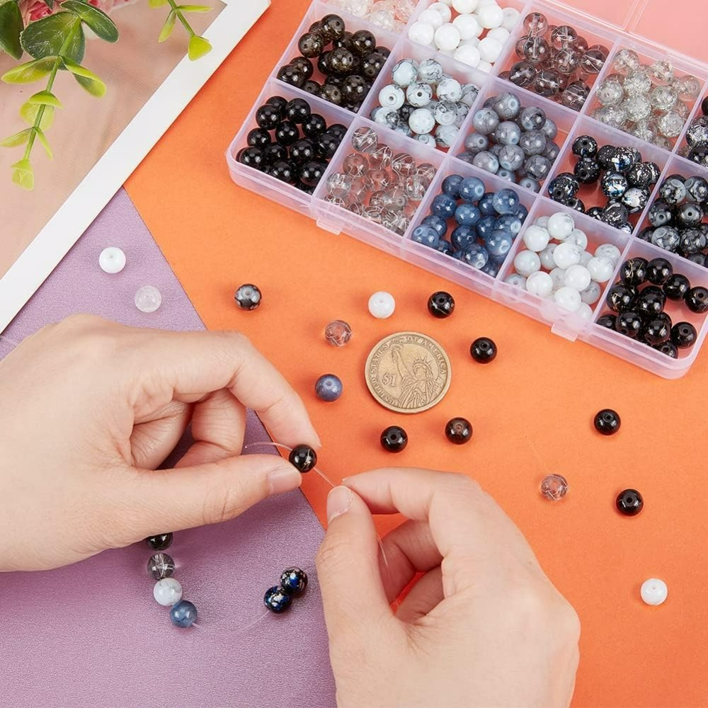 300pcs 8mm Black Glass Beads 1 - Jewelry Making Course 评论和价格