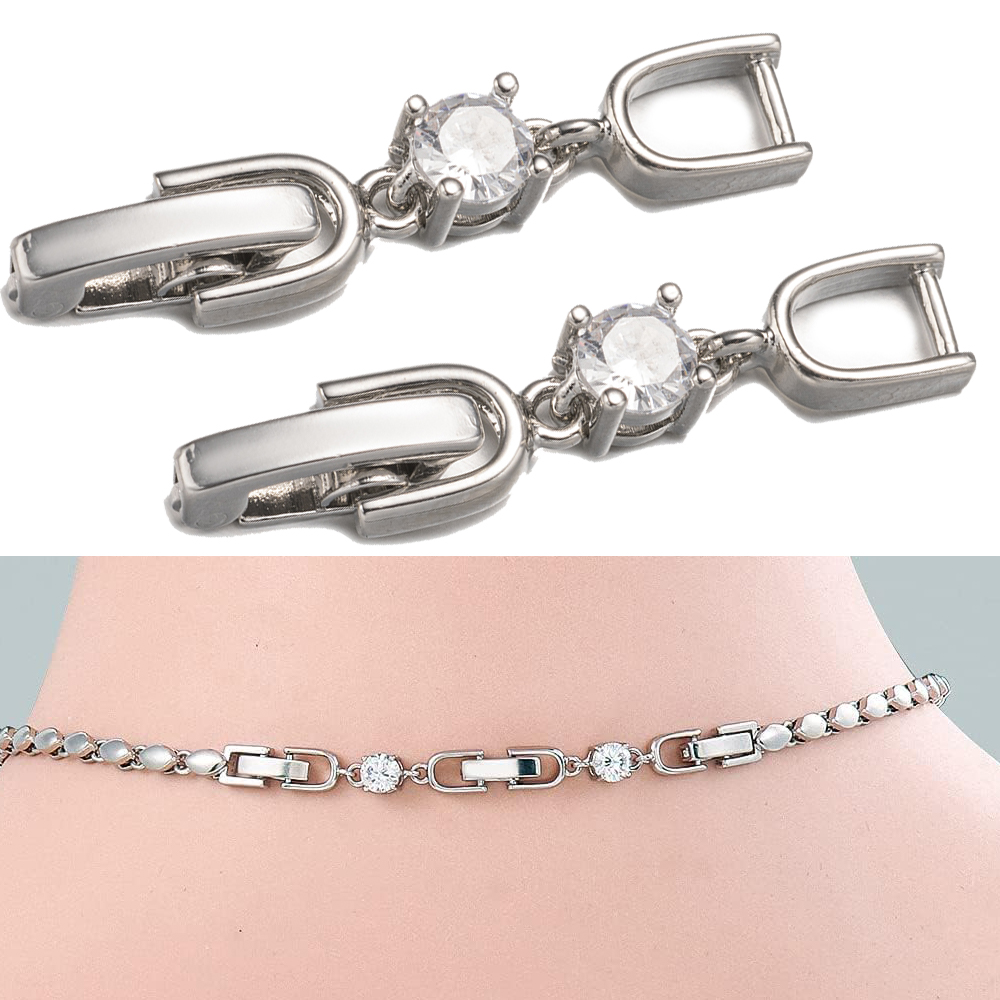 5pcs White Gold Plated Crystal - Jewelry Making Kit 评论和价格