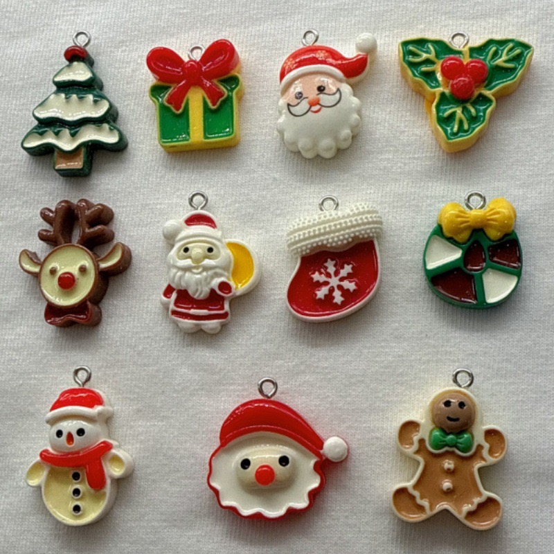 10pcs Christmas Cartoon Series - Jewelry Making Resin 评论和价格