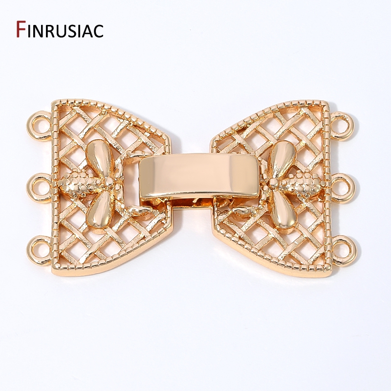 14K Gold Plated Brass 3-Row Pe - Jewelry Making Bead 评论和价格