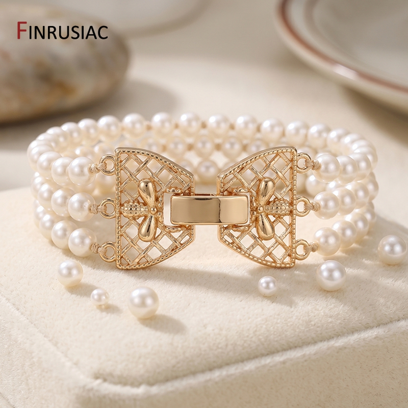 14K Gold Plated Brass 3-Row Pe - Jewelry Making Bead 评论和价格