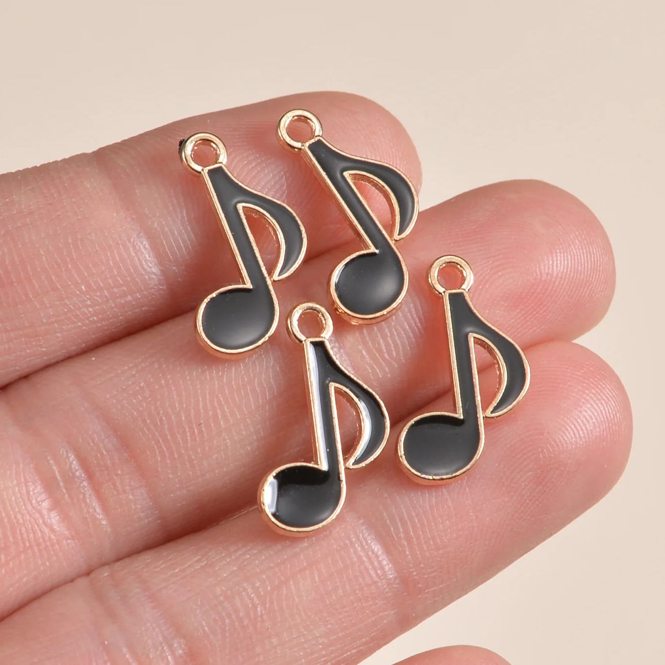 50pcs 12x20mm Cute Enamel Musi - Jewelry Making Notes 评论和价格